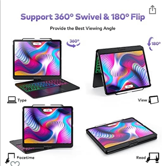 Touchpad Keyboard Case for iPad Pro 12.9 - Wireless - Picture 3 of 3